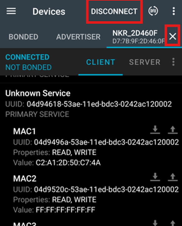 Acessar a opção Unknown service